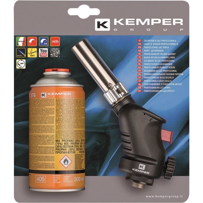 Lampe à Souder (chalumeau) à Allumage Piézo - Cartouche Butane CP 250 - Neuf Sous Blister