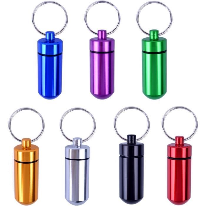 Bouteille étanche Capsule – Porte-pilules Hermétique, Boîte Sèche Aluminium (neuf)