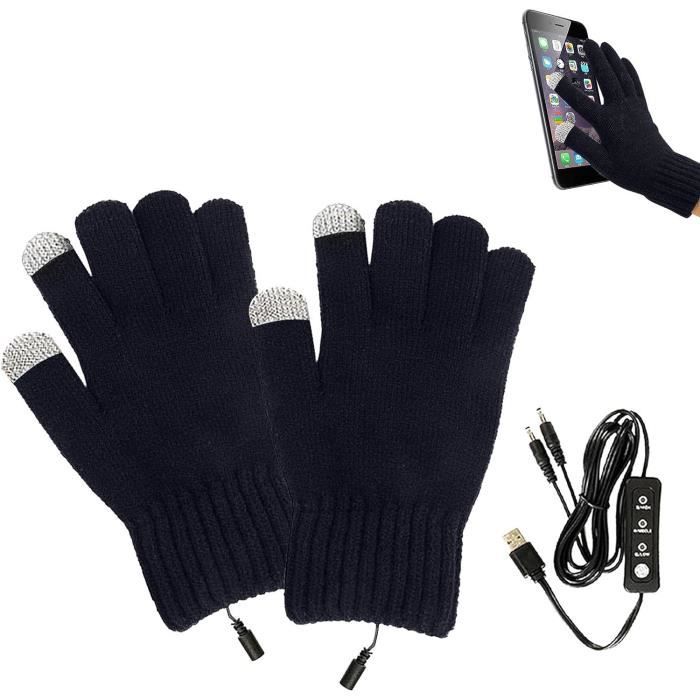 Gants chauffants USB en Fiber de carbone, 1 paire, 5V, thermo