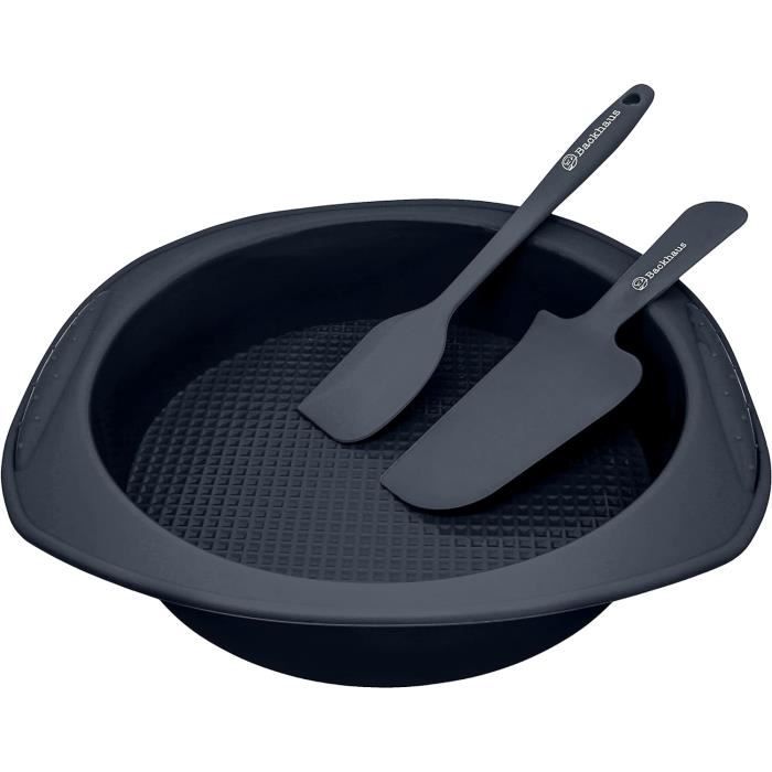 Moule à Manqué Backhaus En Silicone Platine - Set Antiadhésif Avec Spatule Maryse (22x5,5cm)