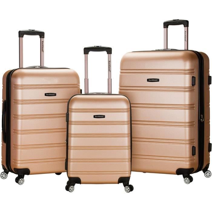 Set De 3 Valises  55/65/75cm  Valise Rigide Avec 4 Roulettes Pivotantes Et Serrure Tsa Vert