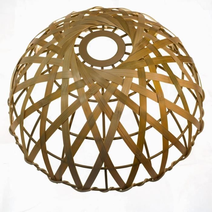 Abat Jour Rotin Tissé Main Style Rétro Éclairage Décoratif Lustre Lampe Couvercle - Maison