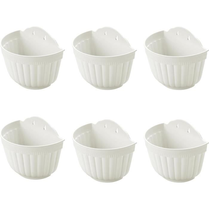 6 Pots De Fleurs Muraux En Résine Colorée - Suspendus, Avec Bouchon Drainage, Intérieur/extérieur