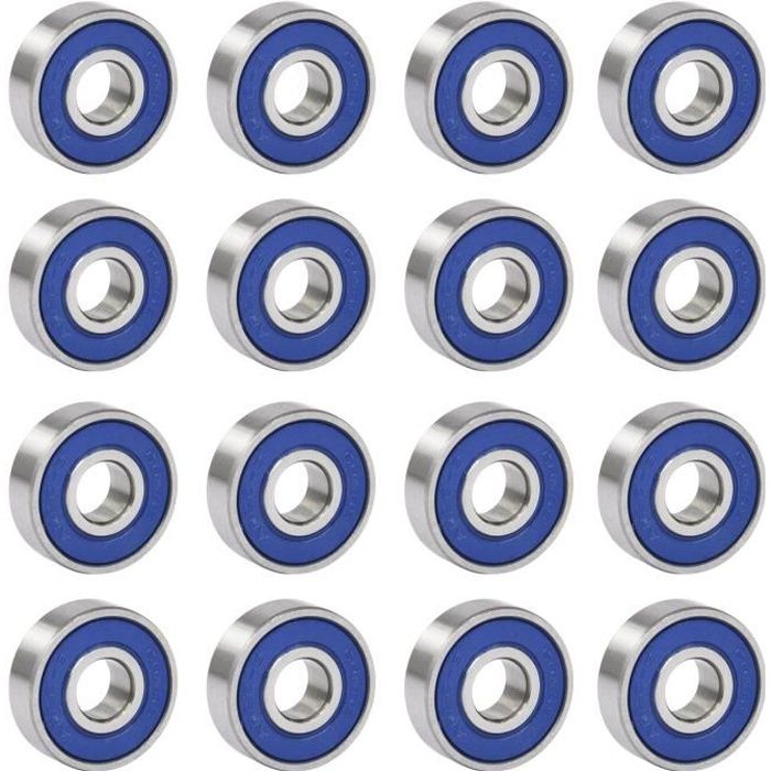 Lot De 16 Roulements à Billes BSB ABEC 5-9 – Acier Chromé – Pour Roller, Skate, Longboard – 1 Paire De Rollers