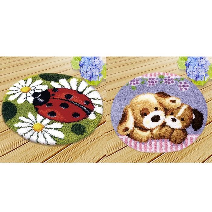 Kit Crochet Verrouillage Coussin DIY Perroquet Sur Branche - 43x43 Cm, Idéal Débutants, Motif Coloré Vif Pour Décoration Maison