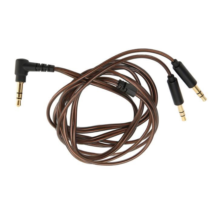 Goshyda Câble 3.5mm Mâle Vers Double Jack 3.5mm - Remplacement Casque OFC Pour Hifiman