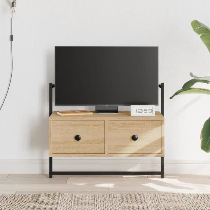 vidaXL Meuble TV mural chêne sonoma 605x30x51 cm bois dingénierie 833454