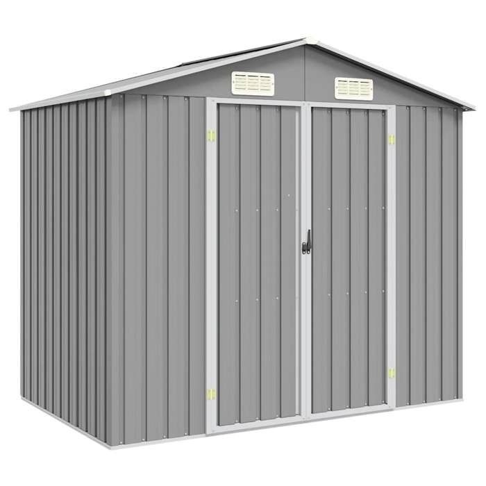 vidaXL Abri de jardin Gris 205x129x183 cm Métal galvanisé 46298