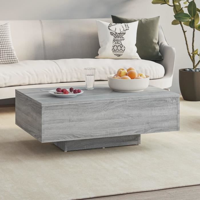 vidaXL Table basse Sonoma gris 85x55x31 cm Bois dingénierie 815760