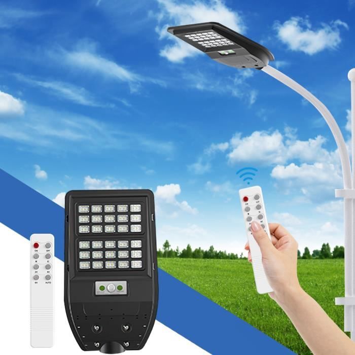 Projecteur Solaire Extérieur 2000lm Avec Détecteur Mouvement - IP65 étanche - Télécommande - Éclairage Jardin