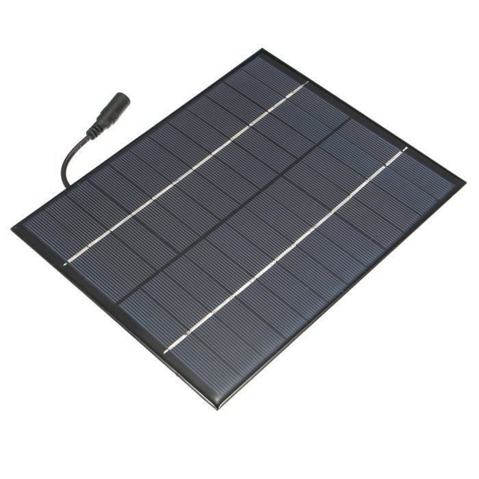 noir 2W panneau solaire polycristallin 12V panneau en verre stratifié avec bordure câble DC3M panneau solaire de jardin 