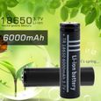3.7V 6000mAh 18650 noir batterie rechargeable Li-ion pour lampe de poche-1