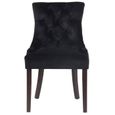 Chaise de salle à manger Aberdeen en Velours - CLP - Design contemporain - Piètement en bois - Noir-1