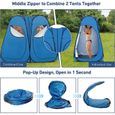 GOPLUS Tente de Douche Pliable Pop-up pour 2 Personnes, Tente Cabine avec Fenêtre, Tente de Toilette avec Sac de Transport,Bleu-1
