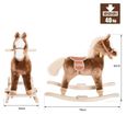 Cheval à bascule cowboy brun - HOMCOM - Selle, poignées et cale-pieds - Pour enfant à partir de 3 ans-1