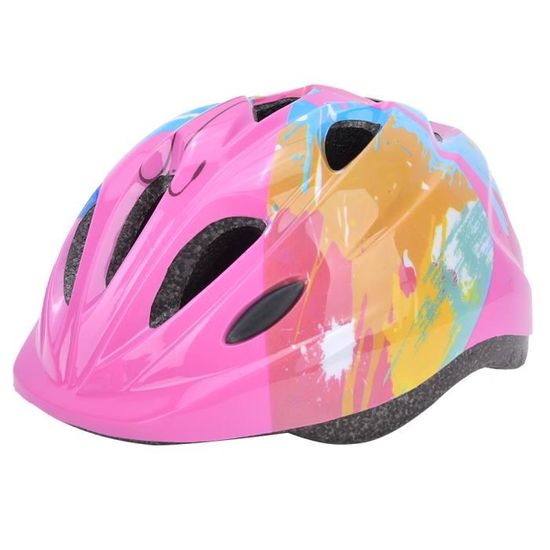 Set Protection Enfant 7-en-1 – Casque + Genouillères/coudières/poignets – Taille 53-55cm – PE + EVA – Rose – 5-16 Ans