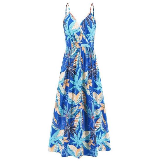 Robe Patineuse Evita Calista Imprimée Floral Bleu Crème - Taille 10