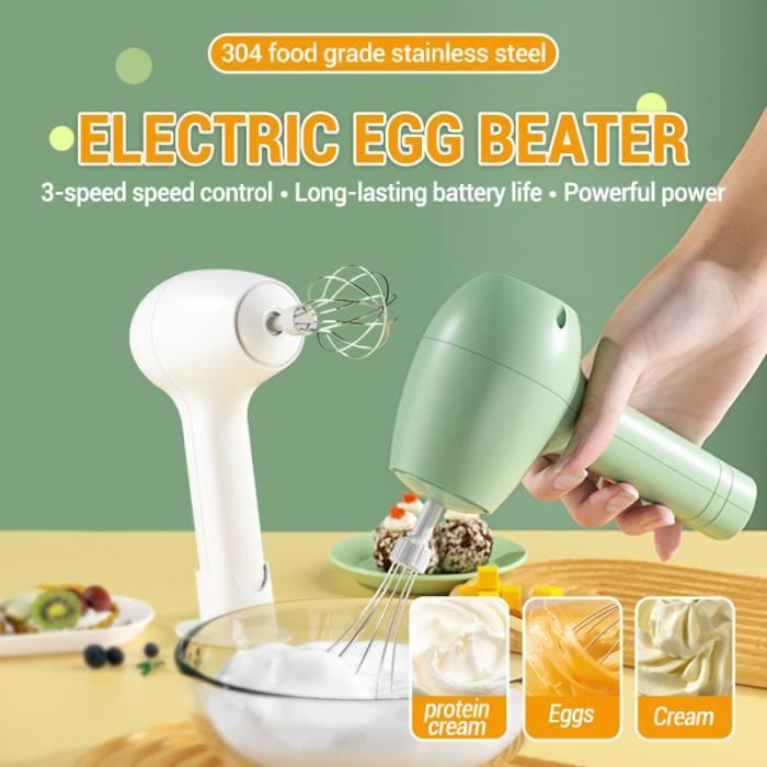 Batteur à œufs électrique portatif AIHONTAI - Vert - 30W - 250ml - Pour  fouetter la crème et piler l'ail