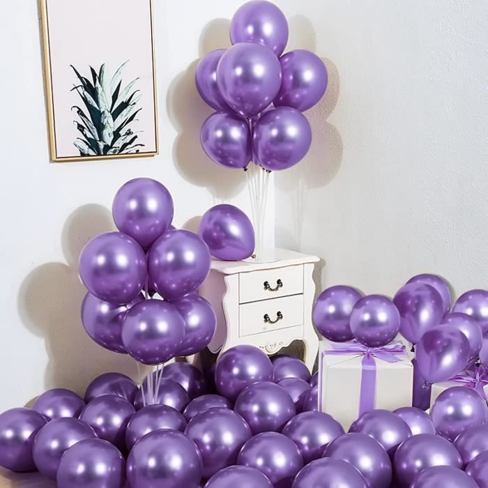 50 Ballons Violet Mat Ø13cm pour l'anniversaire de votre enfant