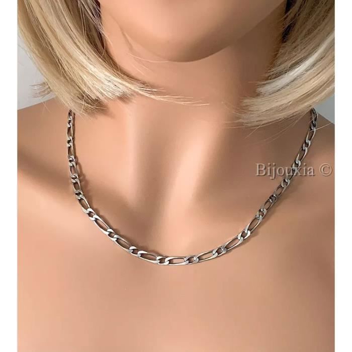 Chaîne Maille Figaro Argent Massif 925 - 5 Mm X 50 Cm - Neuf Avec étiquettes