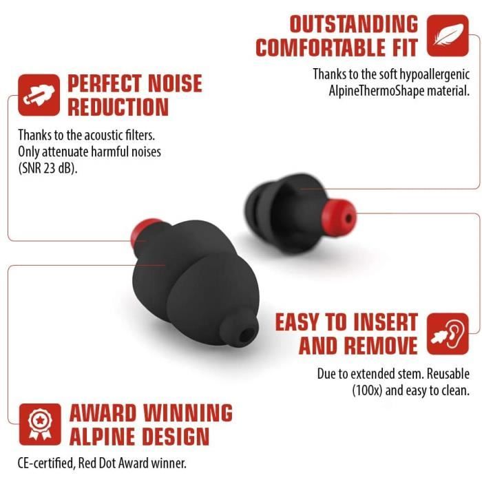 Alpine WorkSafe Bouchons d'oreille- Protection auditive pour bricolage &  travail - Bouchons d'oreille de travail - Cordon de sécurité - Matériel  hypoallergénique - Boules Quies réutilisables : : Bricolage