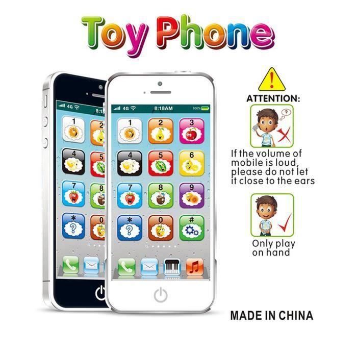 Téléphone portable pour enfants jouet drôle de téléphone intelligent  téléphone éducatif avec son et lumière 