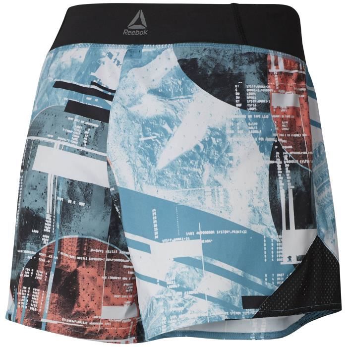 Short de fitness pour femme en toile Reebok WOR Moonshift Bleu givre rose saumon Cdiscount Sport