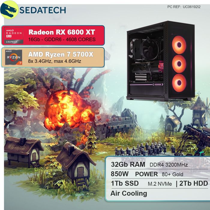 PC Gaming, AMD Ryzen 7, RTX 2070, 500Go SSD NVMe1