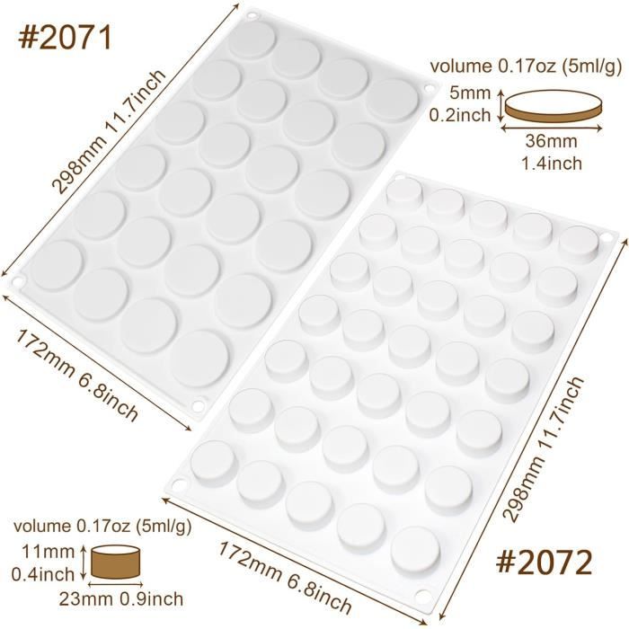 Tampon Silicone Pour Sceaux De Cire - 24 Moules Ronds, DIY Résine/Époxy