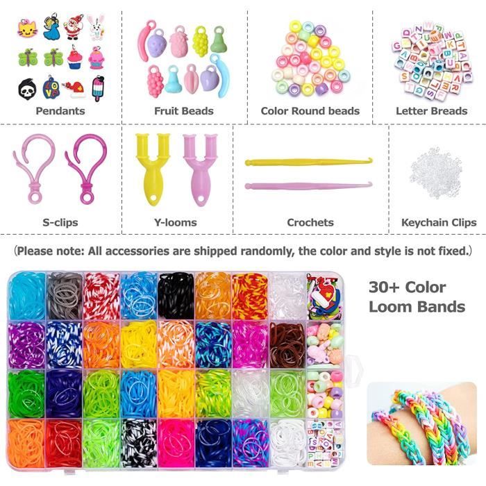 LUZOON 2100+ Elastique Bracelet, Bracelet Elastique Enfant Elastiques pour  Bracelets Kit Elastiques Loom Rubber 30 Couleurs [7] - Cdiscount Bricolage