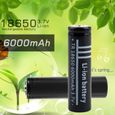 3.7V 6000mAh 18650 noir batterie rechargeable Li-ion pour lampe de poche-2