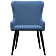 {Top Sélection} :-)9838 Lot de 6 Chaises de salle à manger Chaise de Salon Moderne - Fauteuil Chaise de cuisine Bleu - Tissu-2