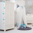 MARSELL Armoire penderie avec tiroir pour chambre bébé enfant Blanc-2