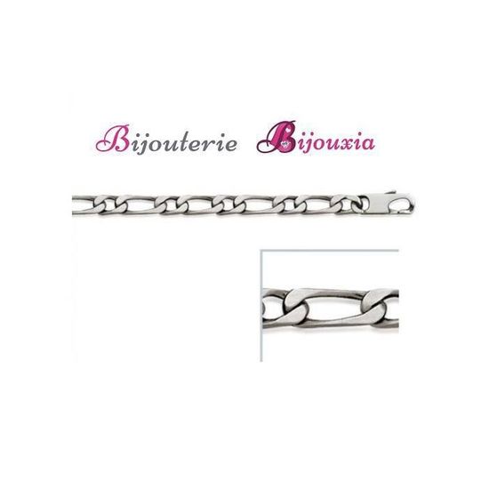 Chaîne Maille Figaro Argent Massif 50cm – Neuf Avec étiquettes, Vieilli, Poinçonné