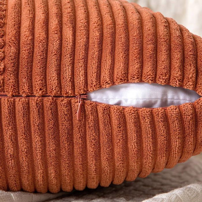 Housses De Coussin En Velours Côtelé à Pompons, Coussin De Canapé En