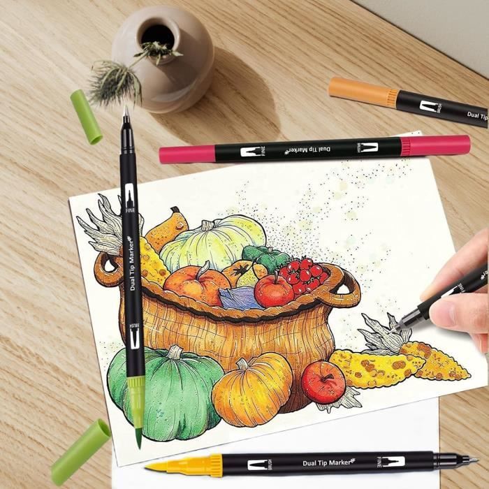 STAEDTLER Marsgraphic Duo - 36 Feutres pinceau à double embout - couleurs aquarelles assorties Pas Cher La Réunion | Bureau Vallée