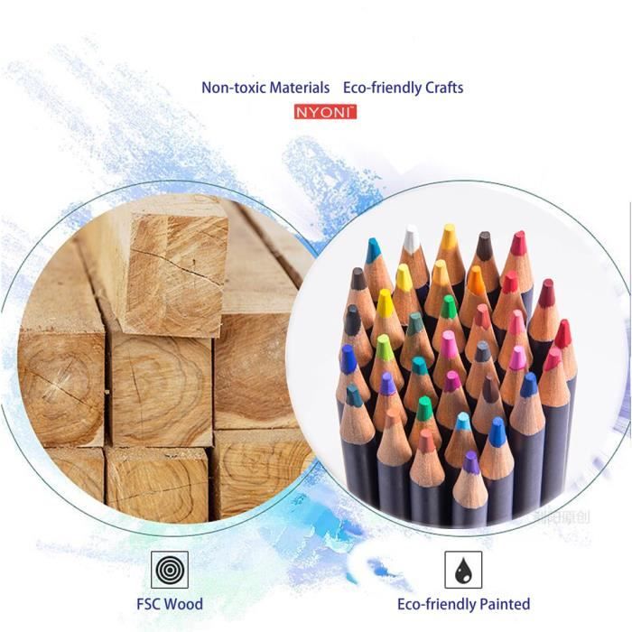 NYONI 72 couleurs Aquarelle crayons ensemble dessin Crayon De Couleur Crayon De Couleur crayons