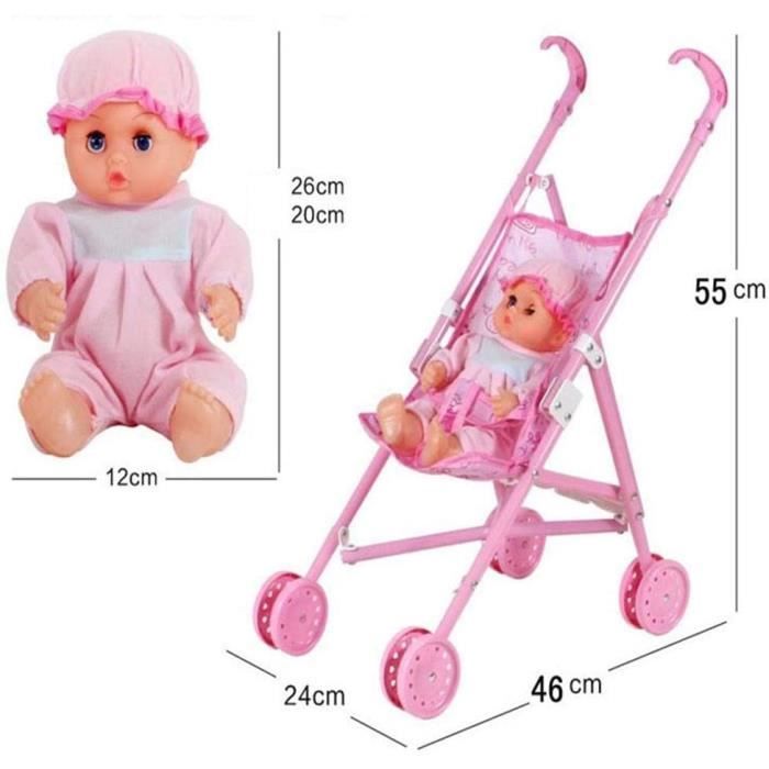 Poussette landau poupées rose Mode Bébé 81703-517 : Magasin de puériculture  et jouets de naissance : poussette et landau , cadeau de naissance