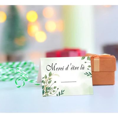 60 Cartes De Placement Mariage - Motif Arbre De Vie | Cartons De Table Blancs Pour Anniversaire, Baptême