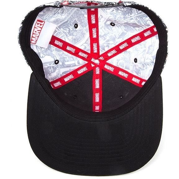 Casquette Snapback Marvel Comics Brodée Logo - Noir Et Rouge, Taille Unique Réglable
