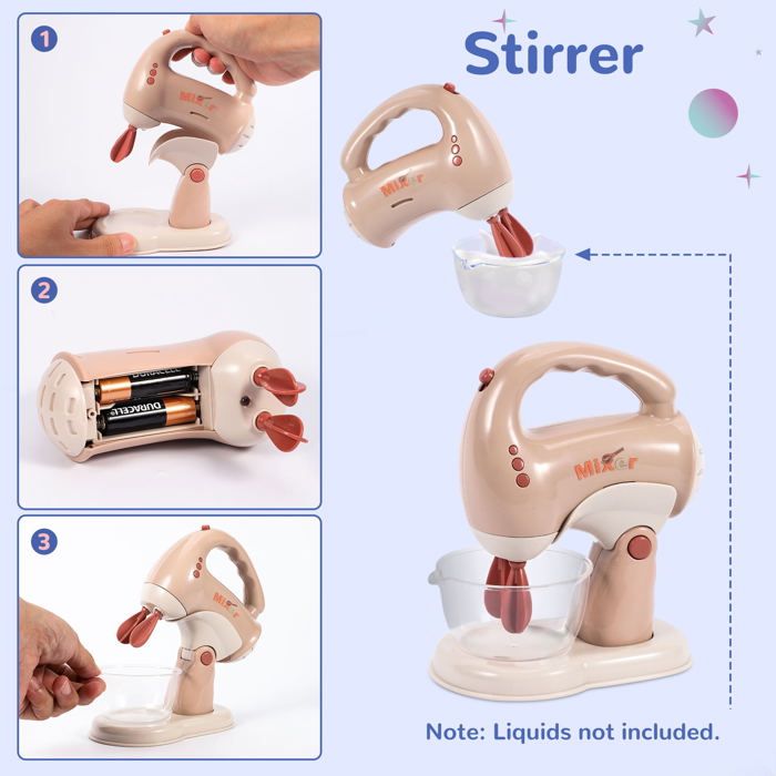 Mixeur Jouet Avec Sons Réalistes – 17 X 5,3 Cm – Jeu D’Imitation Culinaire Pour Enfants Dès 3 Ans