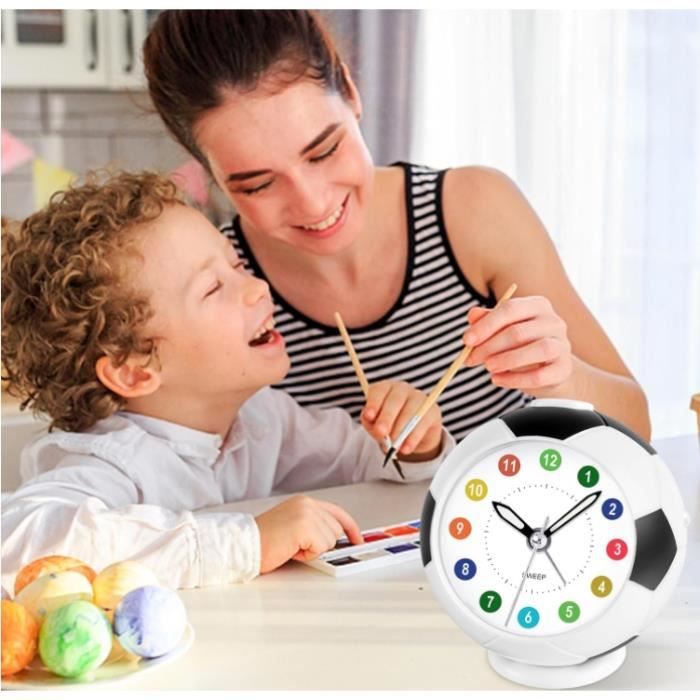 Réveil Analogique Silencieux Sans Tic-Tac - Fonction Snooze Et Veilleuse - Alimentation Pile AA - Compact Pour Voyage