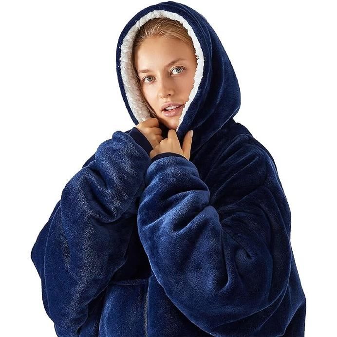 Sweat a Capuche Zippe Pull Hoodie Ultra Douce en Polaire Garder au Chaud Couverture a Capuche Grande Poche Homme Unisexe Marin Cdiscount Maison