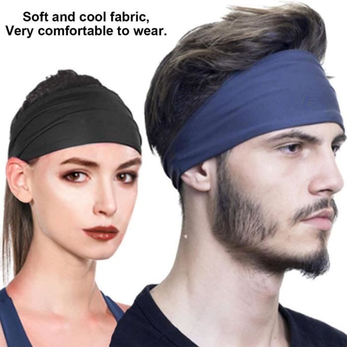 Lot De 3 Bandeaux Sport Homme - Anti-transpiration, Polyester/spandex - Noir/blanc/gris