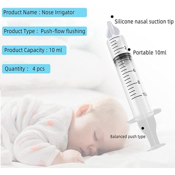 HUACHEN-CHAO Aspirateur Nasal Bébé 4 PIÈCES Seringue Professionnelle