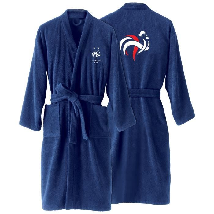 Peignoir adulte FFF Equipe de France 2 etoiles Champions 100 coton taille S Cdiscount Maison