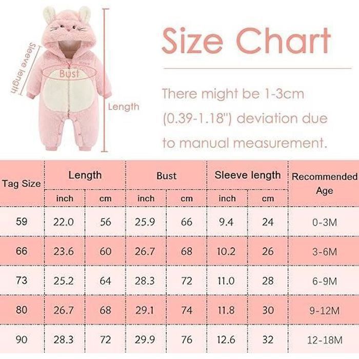 Vetement En Bas Age Bebe Naissance Manteau Neige Coton Chau Combinaison Garcon Animal Grenouilleres a Capuche Fille Hiver 0 18 Mois