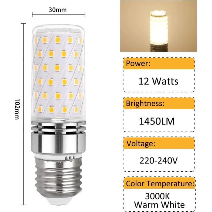 4 Pack E14 Ampoule Led 12w 1200lm Lampe Halogène Équivalent 100w