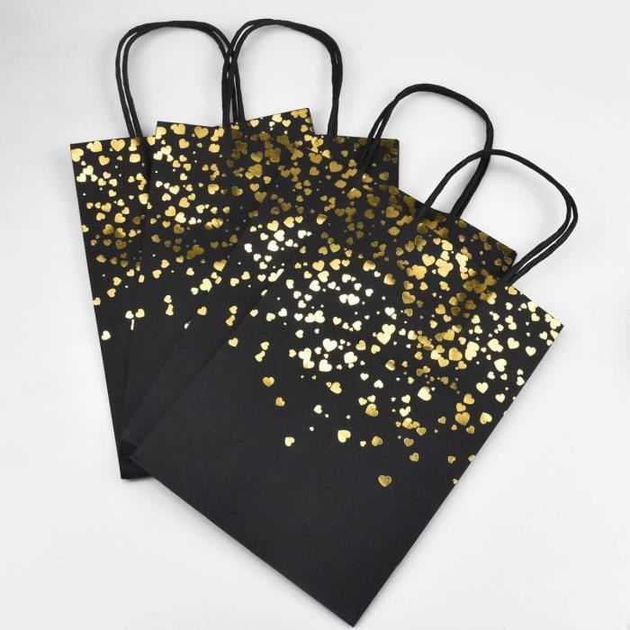Sacs En Papier Kraft Marron Lot 50 – 22x12x7 Cm, Fond Plat – Avec 72 Autocollants Vierges | Sacs Cadeaux DIY Mariage Anniversaire - 3