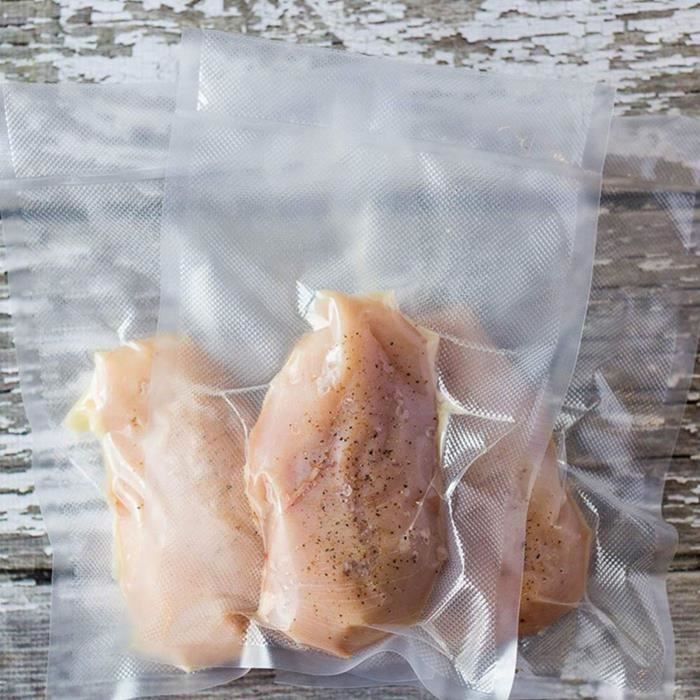 YES 100pcs sac sous vide texturé rouleau de maille sac d'emballage  alimentaire sacs sous vide (17x25cm) Excellent